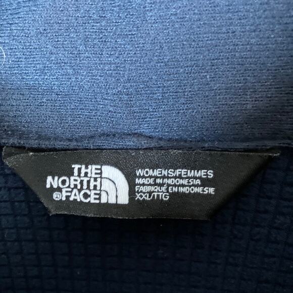 The North Face Womens Sweatshirt Navy Blue 1/4 Zip Mock Long Sleeve Stretch XXL - Picture 6 of 12